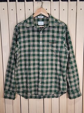 GANT Shirt Long Sleeve Men's Green Plaid Button-Down Shirt